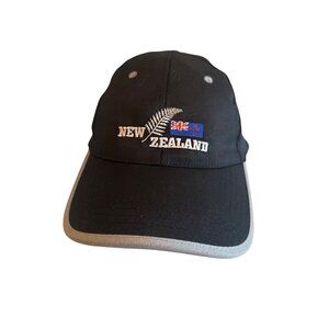 New Zealand Embroidered Black Baseball Cap W/ Adjustable Strapback Design‎
